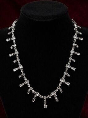 St. John Silver-Tone Square Drop Necklace - Silver